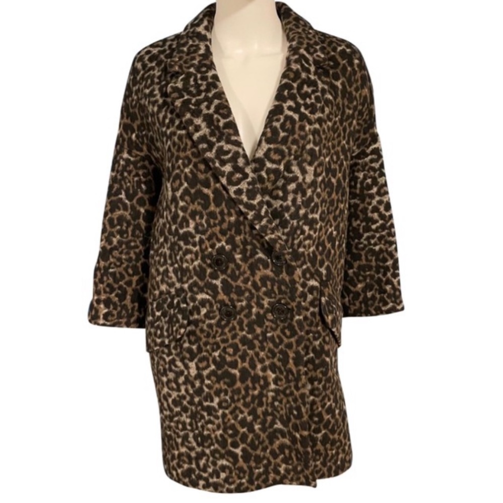 Coach Leopard Print Pea Coat
